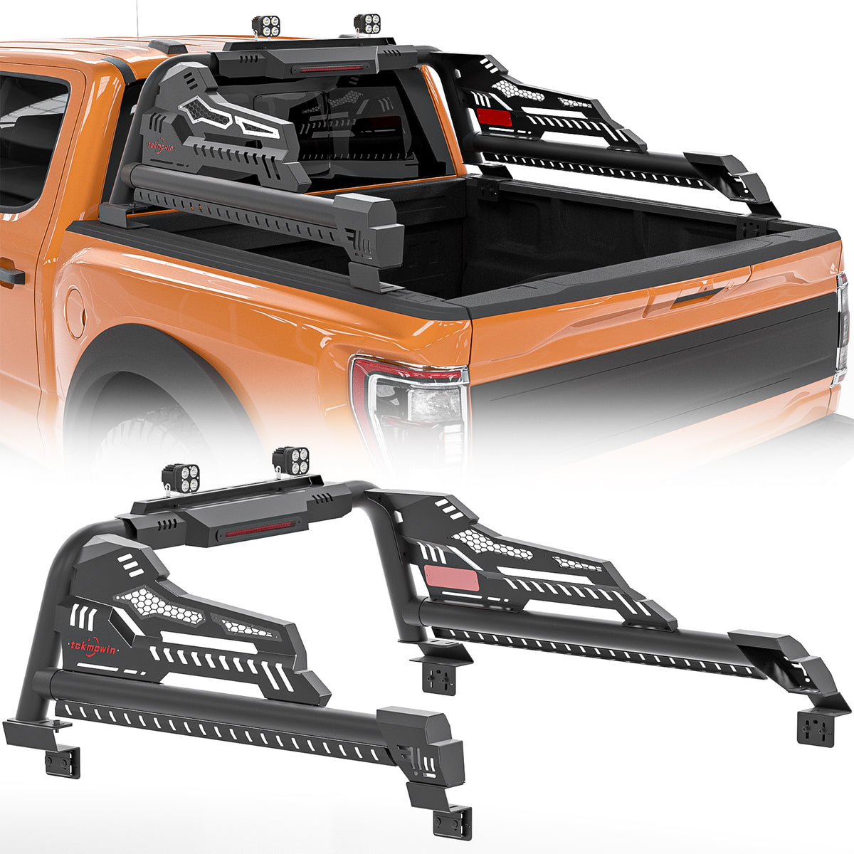 Universal Truck Bed Roll Bar for Mid-Size & Full-Size Trucks, Steel Chase Rack Sport Bar for Ford F-150, for Chevy Silverado & GMC Serria 1500, Colorado & Canyon, for Tacoma Tundra, Gladiator,car accessories