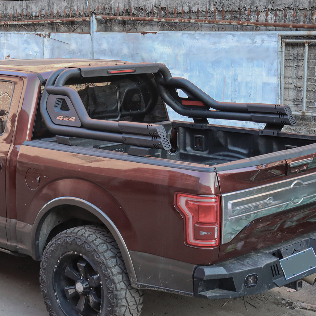 Adjustable Width Heavy-Duty Steel Sport Bed Rack Roll Bar - Universal Automotive Vehicle Accessories for Full-Size & Mid-Size Pickup Trucks, Cargo Safety Fit for Ford F-150/F-250/F-350, Ram 1500/2500/3500, Tacoma, Tundra, GMC Sierra, Silverado, Titan, Uni