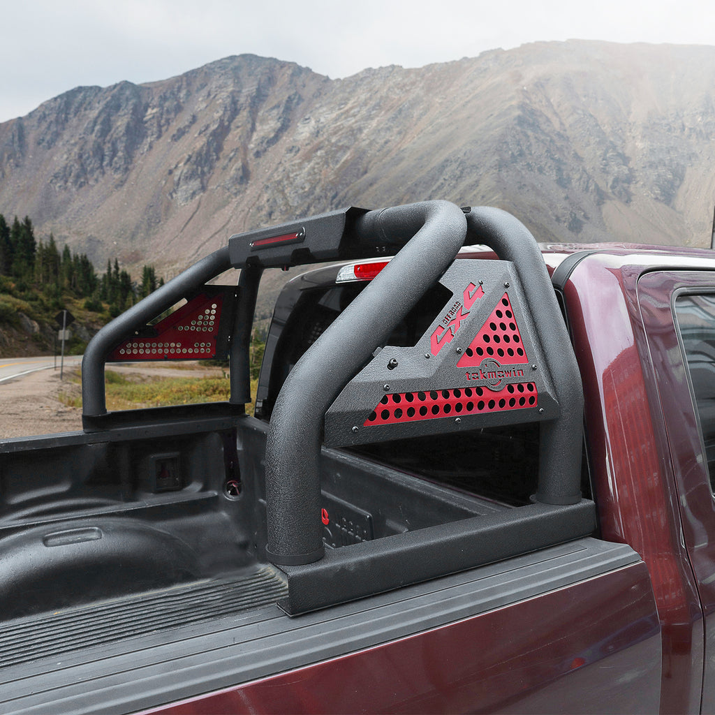 Truck Bed Roll Bar, Universal Sport Roll Bar Adjustable Chase Rack for Pickup Trucks Compatible with F-150/F-250/F-350, Ram 1500/2500/3500, Chevy Silverado,GMC Sierra,Tacoma,Tundra,Titan,Sequoia