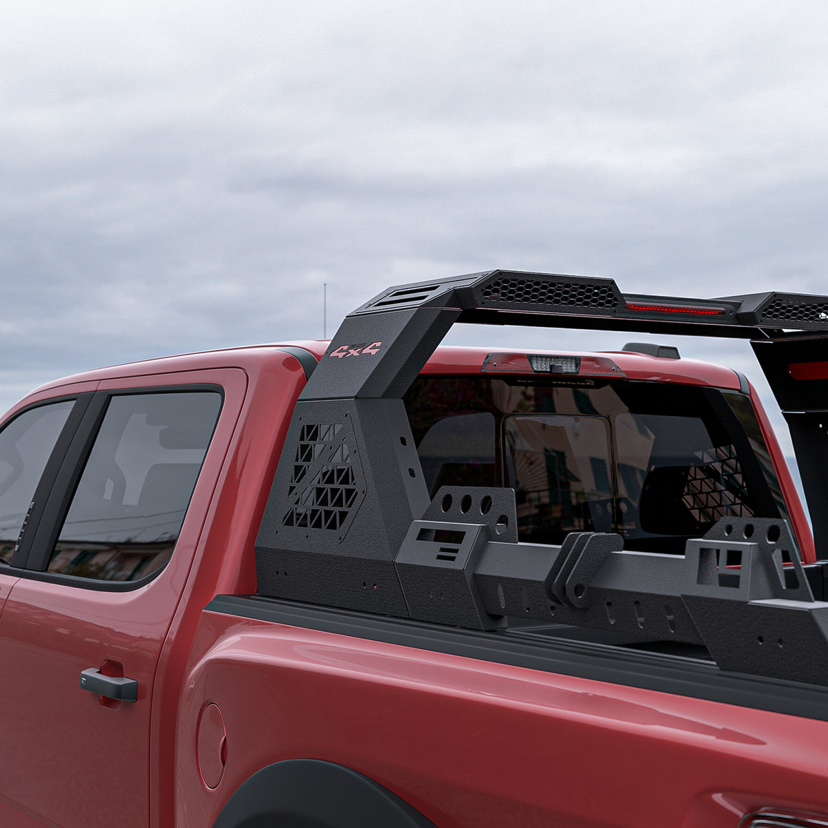 Heavy-Duty Steel Adjustable Sport Roll Bar for Full-Size & Mid-Size Pickup Trucks - Compatible with Toyota Tacoma, Tundra, Sequoia, Ram 1500/2500/3500, Ford F-150/F-250/F-350, Chevy Silverado, GMC Sierra - with LED Lights, Universal Automotive Accessories