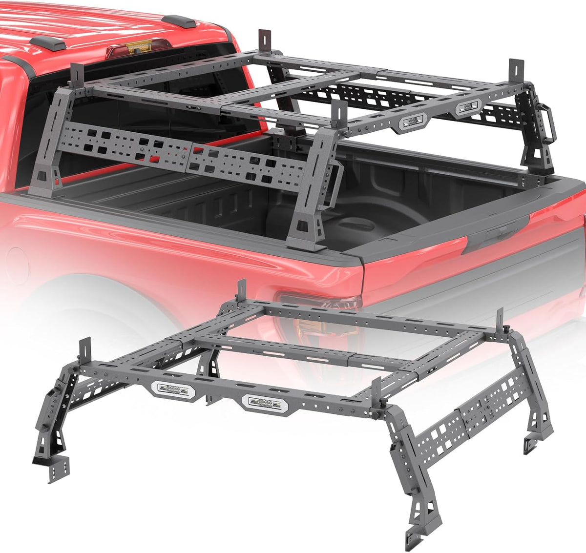 Universal Overland Truck Bed Rack Compatible with Dodge Ram 1500,Tacoma,Tundra, for Jeep Gladiator JT, for Chevy Silverado & Colorado, for Ford Ranger & F-Series, for Frontier,Titan, Universal Car Accessories, Vehicle Accessories