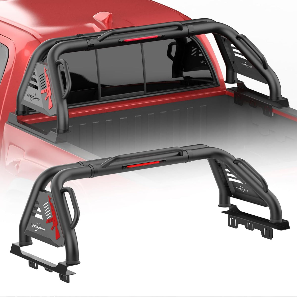 Stainless Steel Adjustable Width Sport Roll Bar - Universal Automotive Car Accessories, Bolt-On Kit with Load Protection, Carbon Steel Chase Rack for Full/Mid-Size Pickup Trucks (Tundra, Ford F-Series, Ram 1500/2500/3500, Silverado, Sierra, Titan), Univer