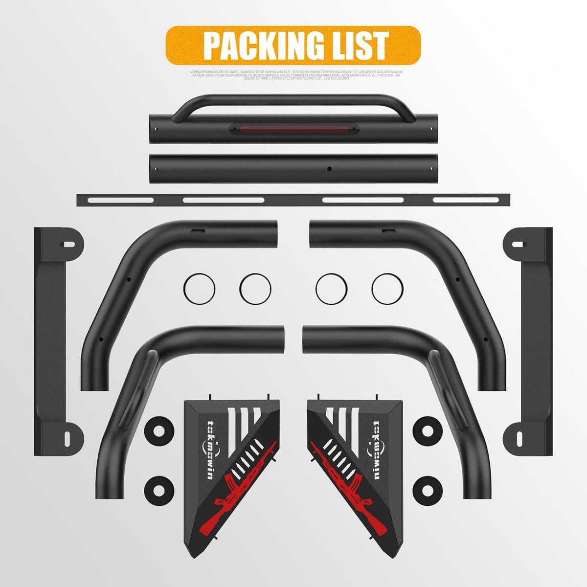 Stainless Steel Adjustable Width Sport Roll Bar - Universal Automotive Car Accessories, Bolt-On Kit with Load Protection, Carbon Steel Chase Rack for Full/Mid-Size Pickup Trucks (Tundra, Ford F-Series, Ram 1500/2500/3500, Silverado, Sierra, Titan), Univer