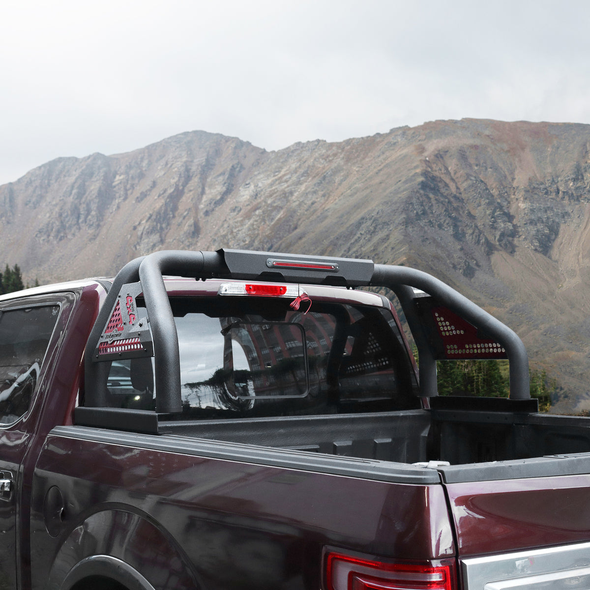 Truck Bed Roll Bar, Universal Sport Roll Bar Adjustable Chase Rack for Pickup Trucks Compatible with F-150/F-250/F-350, Ram 1500/2500/3500, Chevy Silverado,GMC Sierra,Tacoma,Tundra,Titan,Sequoia