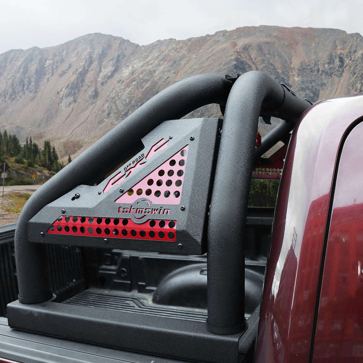 Truck Bed Roll Bar, Universal Sport Roll Bar Adjustable Chase Rack for Pickup Trucks Compatible with F-150/F-250/F-350, Ram 1500/2500/3500, Chevy Silverado,GMC Sierra,Tacoma,Tundra,Titan,Sequoia